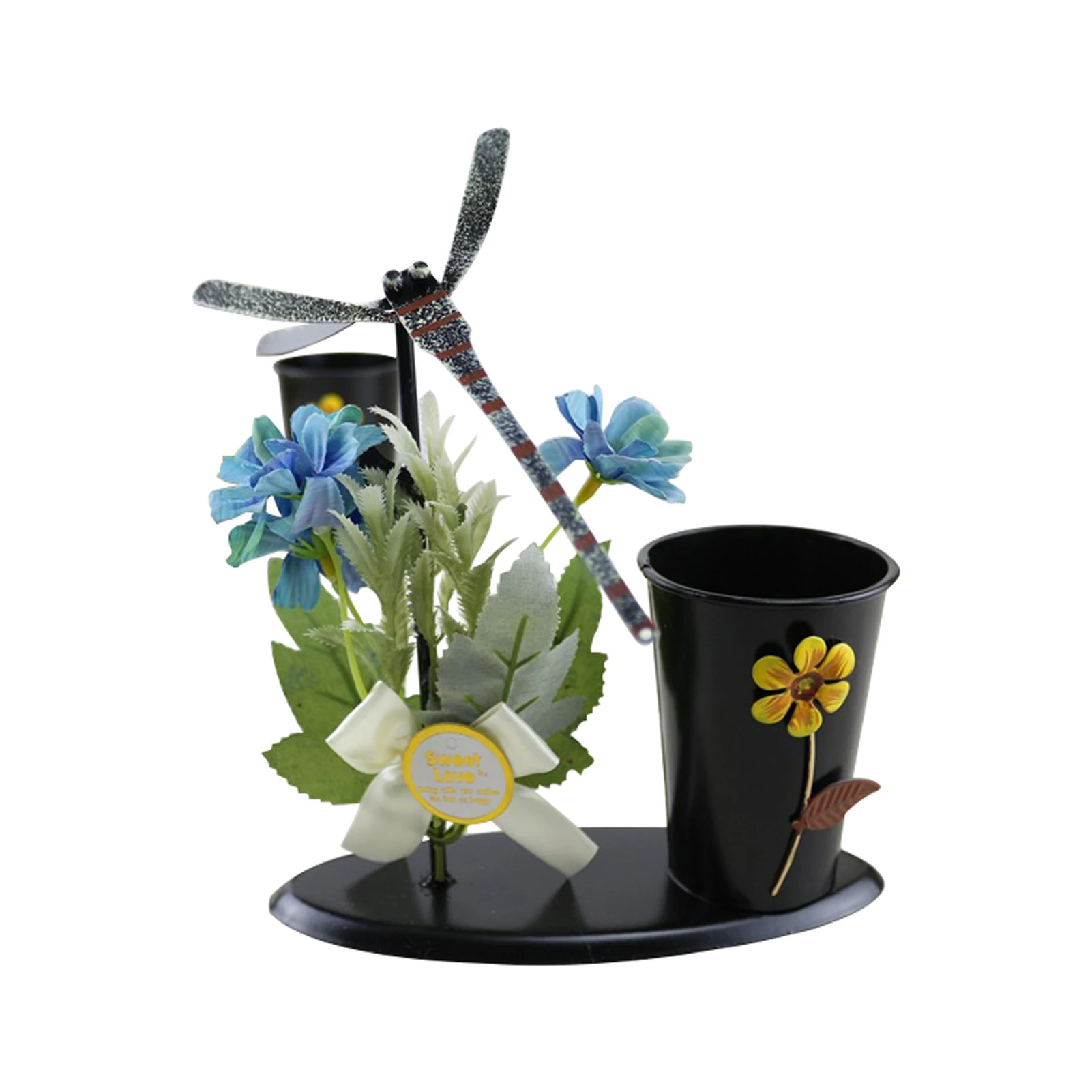 

Pen Holder Spinning Dragonfly Accessories Practical Desk Organizer Craft Home Iron Art School Makeup Brush Multifunctional Gift
