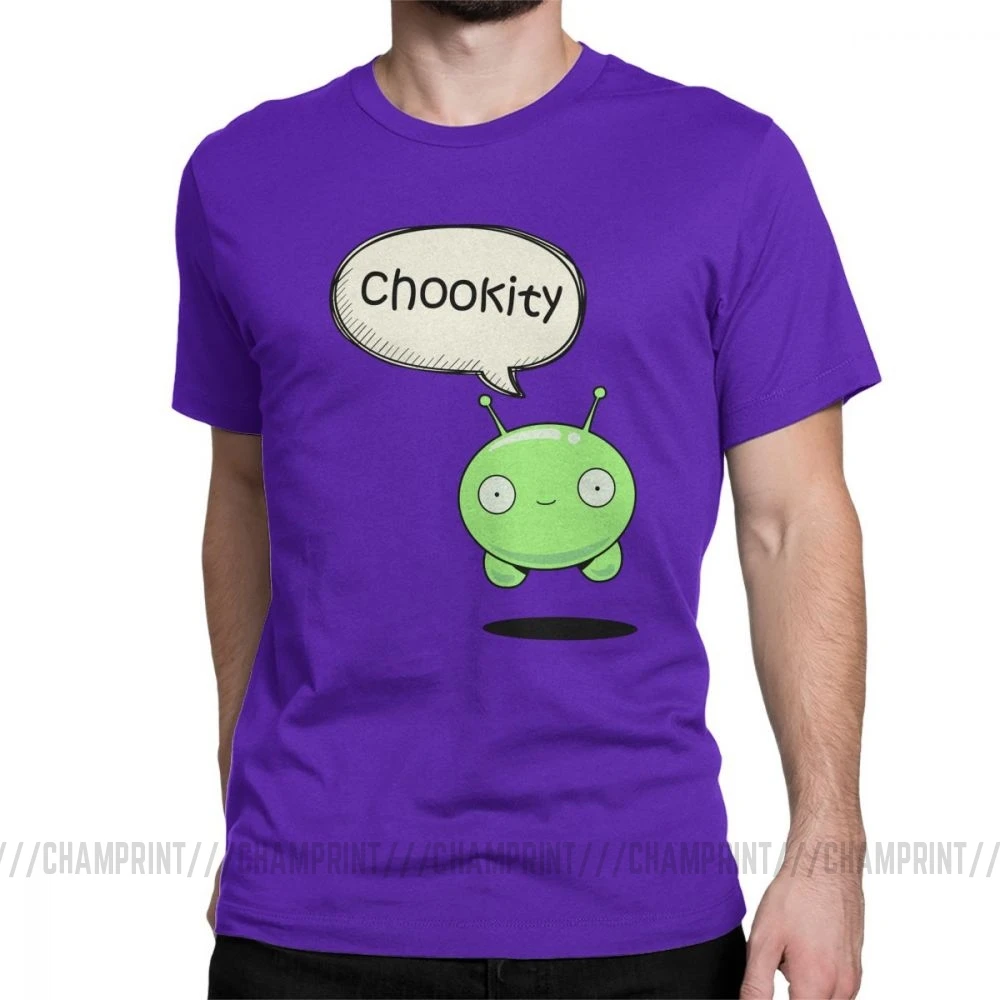 Мужская футболка Chookity Mooncake, Moon Cake Final Space Crazy, топы с круглым вырезом и коротким рукавом, чистый хлопок, футболка с принтом, футболка размера плюс - Цвет: Фиолетовый