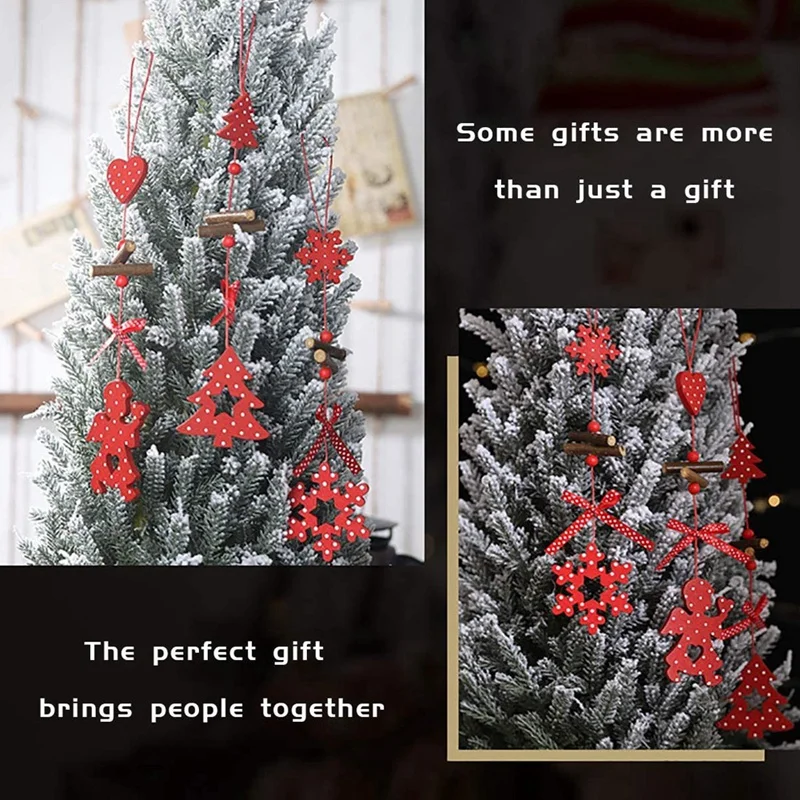 

Christmas Tree Hanging Ornaments Decorations Wood Hanging Pendant Art Craft Pieces for Wedding Party Christmas