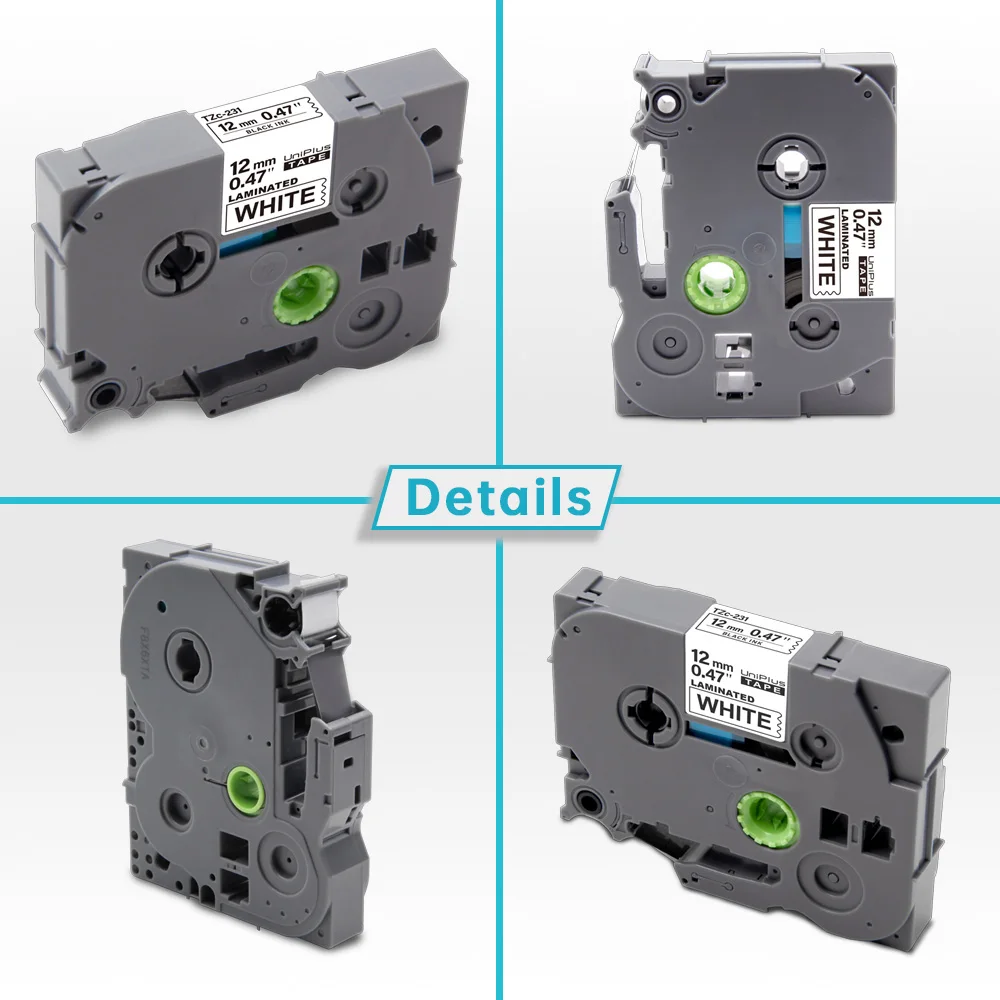 Absinic 5PK ламинированная лента TZ131 12 мм этикетки для принтера Brother TZe 131 печатной