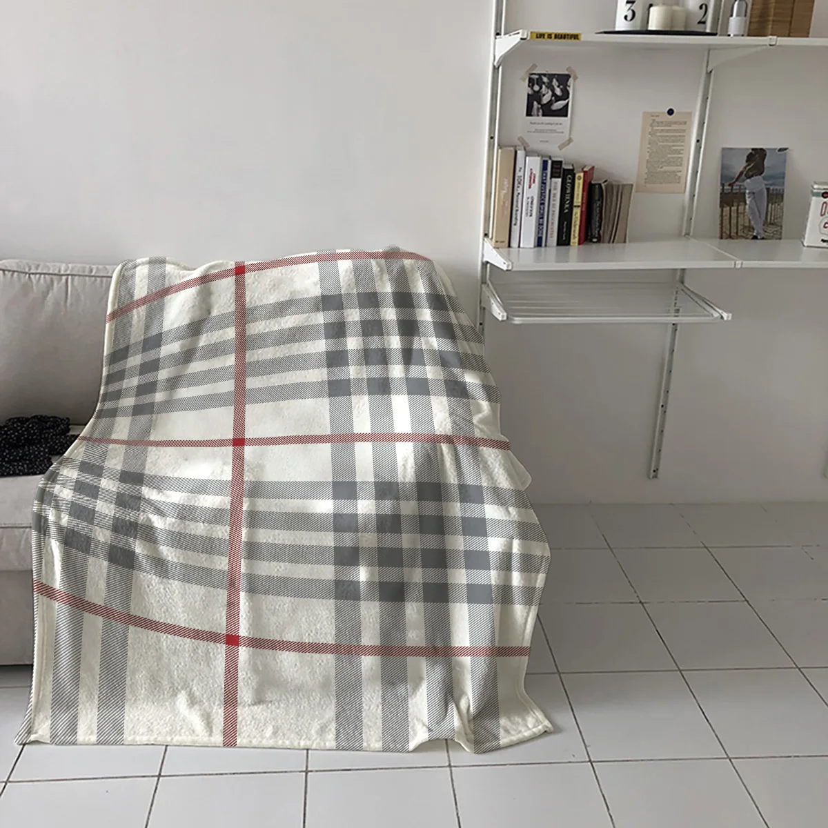 Классический бежевый плед с геометрическим принтом сон одеяло мягкие удобные