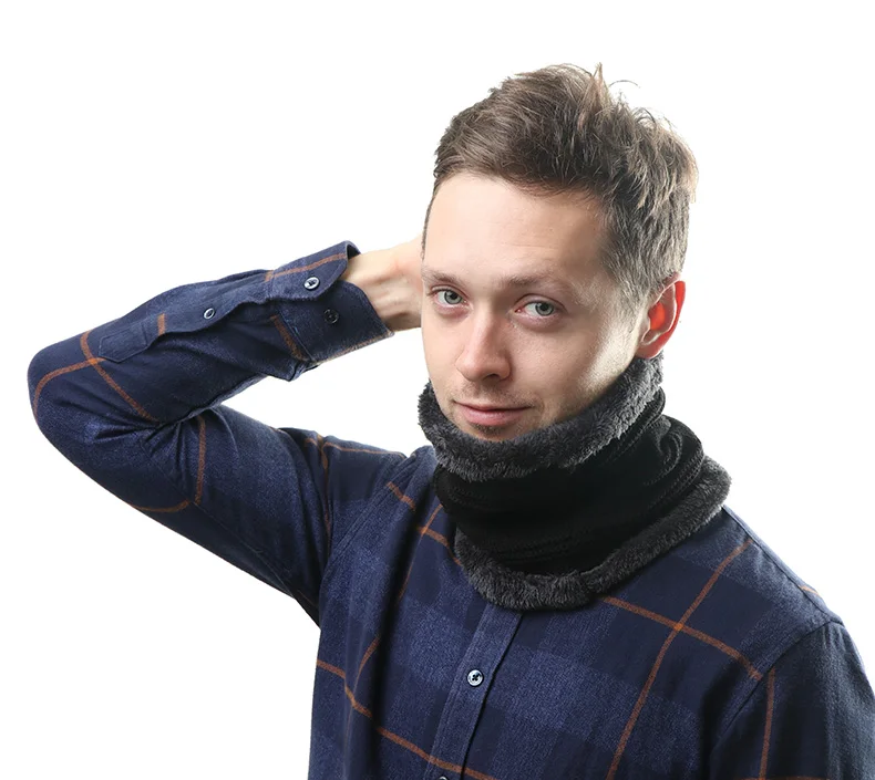 CAMOLAND модный мужской зимний зажим для шарфа, вязаные шарфы для женщин, теплый мягкий флис, шарфы
