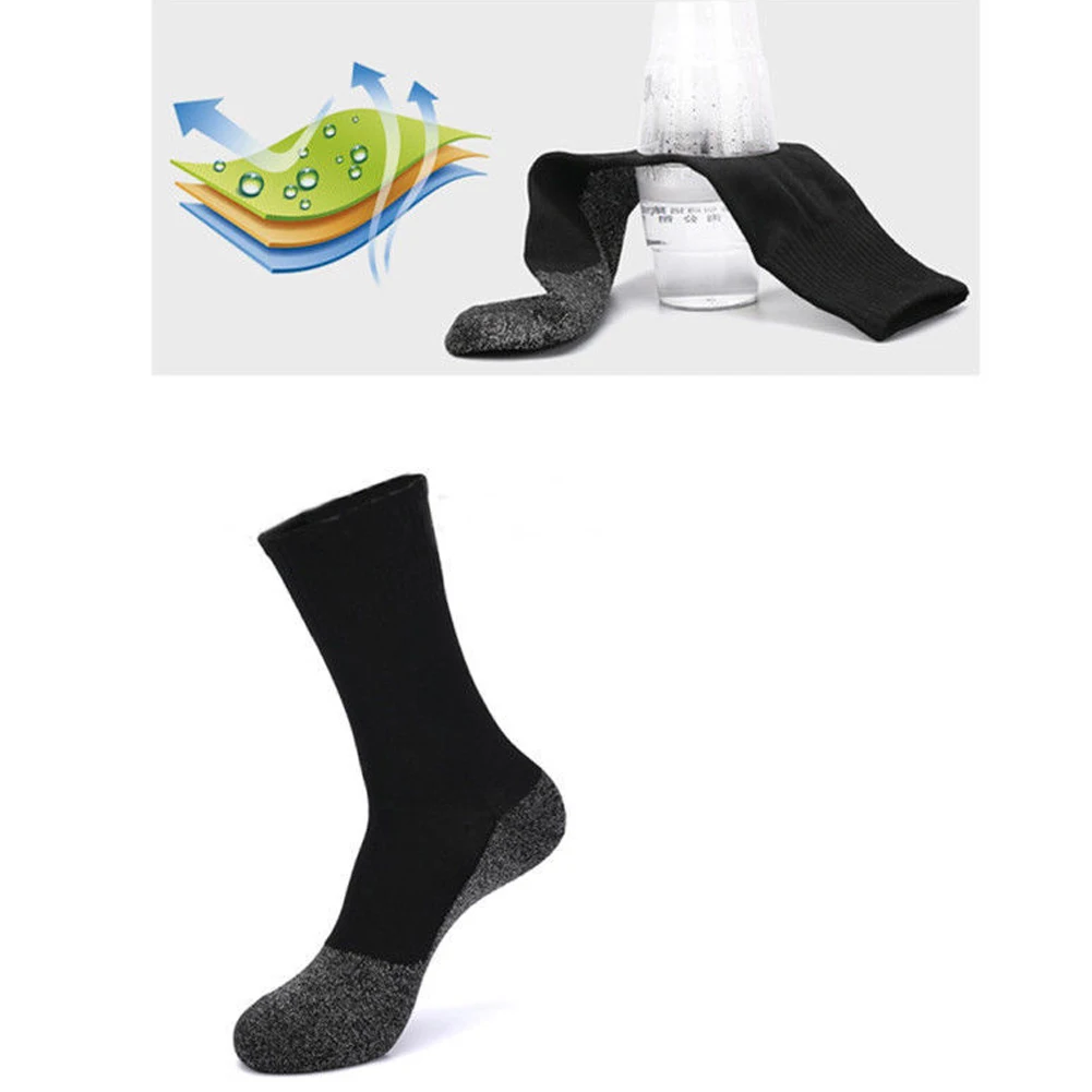 

Aluminized Fiber Insulation Skiing Long Warm Outdoor Black Winter Sports Socks 35 Degree Below