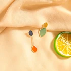 Uer многоцветные Асимметричные геометрические серьги-капли с эмалью уникальный дизайн золотые асимметричные серьги женские новые модные ювелирные изделия