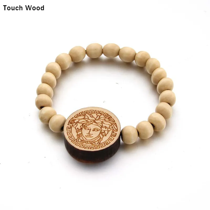 

Wooden pendant bracelet / hip-hop jewelry / wholesale dropshipping