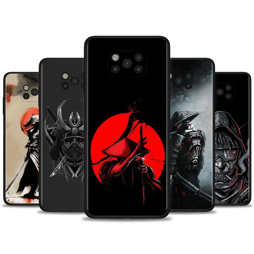 Japanese Samurai Art For Xiaomi Poco X3 X4 NFC GT M3 M4 Pro F1 MI 11 Lite 11T 10T 9T 12 12X Note 10 Lite 5G Cover Phone Case