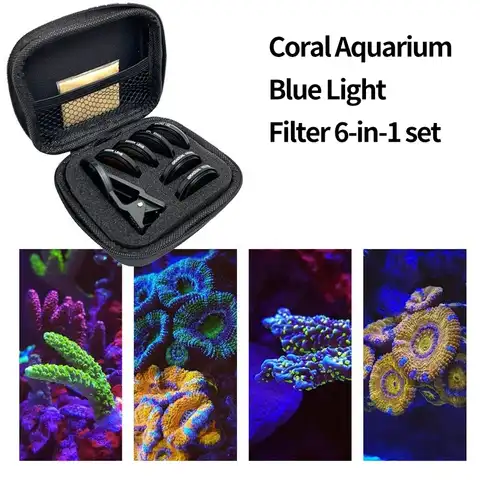 Объектив для аквариума, фильтр для объектива камеры телефона 6 в 1, макрообъектив, желтый фильтр для объектива, коралловый риф, аквариумная ф...
