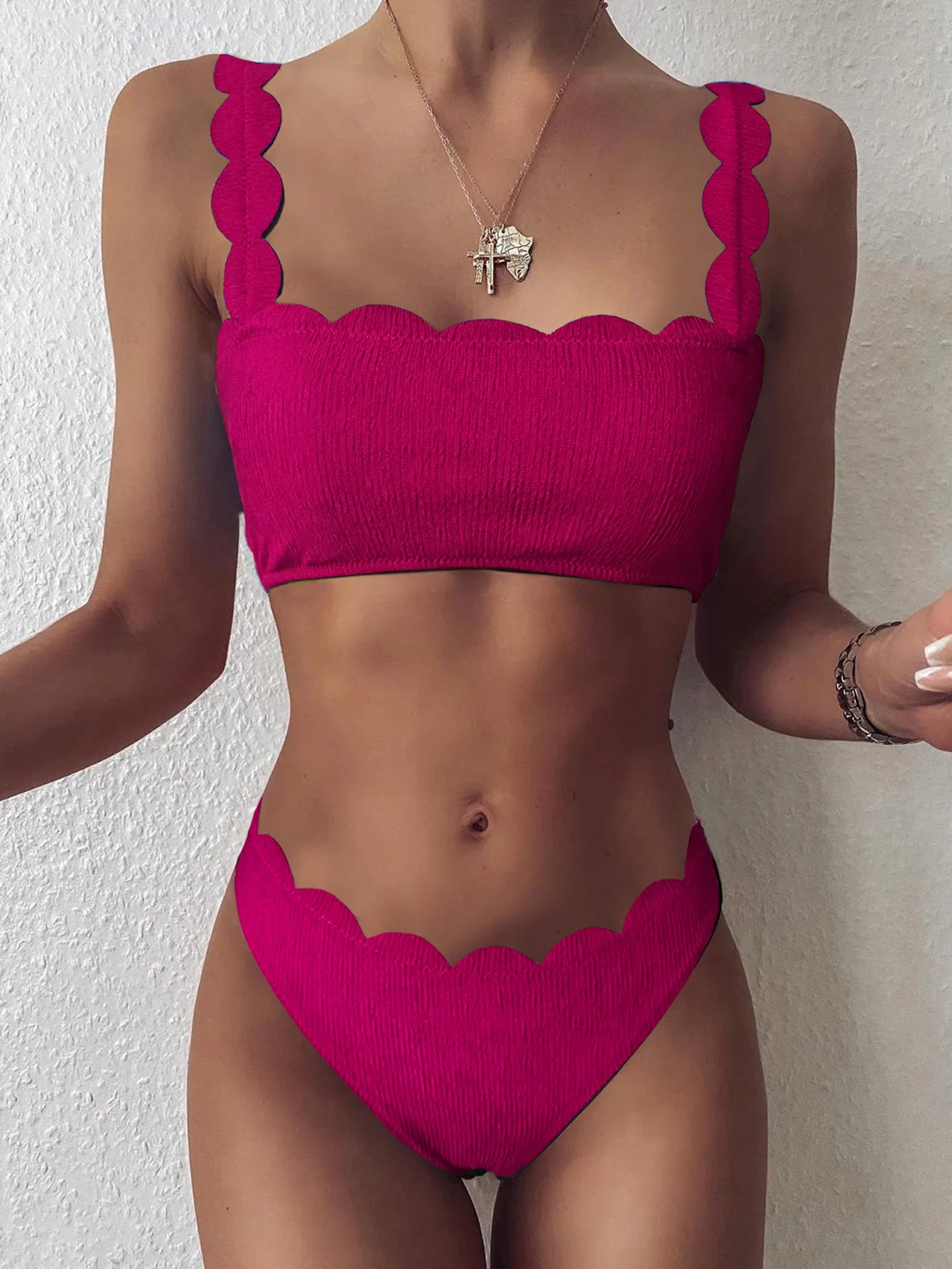 Сексуальный купальник с рюшами 2021 бикини пуш-ап женские высокой талией