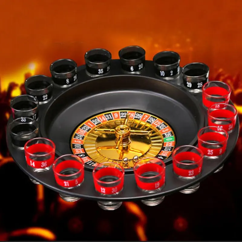 

Novelty Creative Drink Turntable Toys Russian Roulette Wheel 16 Wine Cups Bar KTV Night Party Entertainment