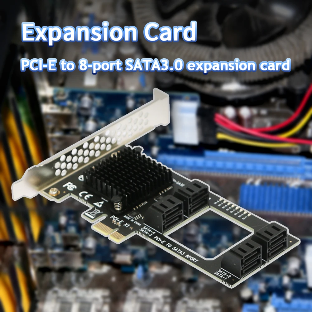 

Переходник PCI-E на SATA3.0, 8 портов, SATA Gen III, 6G, карта расширения, контроллер SATA, PCI Express, адаптер, расширитель
