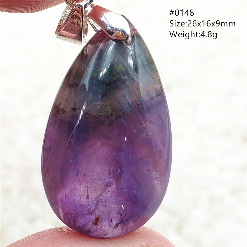 

Natural Auralite 23 Purple Cacoxenite Pendant Rutilated Quartz Auralite 23 Water Drop Women Men Necklace AAAAAA