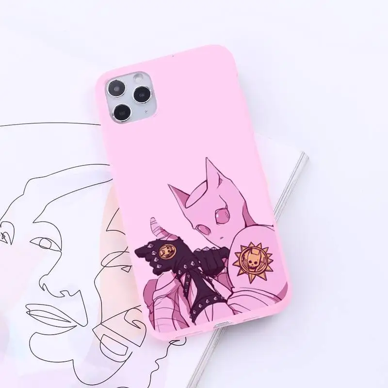 

Anime Paradise Adventure JoJo Phone Case Candy Color for iPhone 6 7 8 11 12 s mini pro X XS XR MAX Plus
