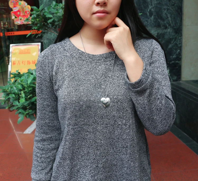 Подвески в форме сердца из стерлингового серебра 925 пробы с о-образной цепочкой