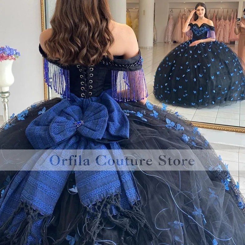 

Роскошное темно-синее платье для девушек, бальное платье, милое платье принцессы 16 лет, платья с открытыми плечами 15 лет, платья 15 лет