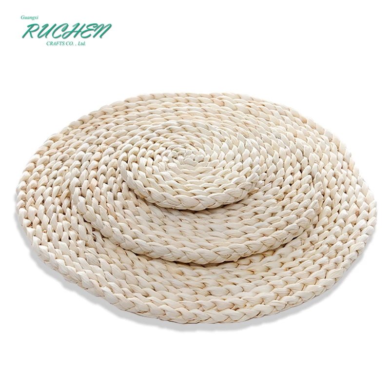 Ротанговый кукурузный мех плетеный коврик для обеденного стола ручной работы