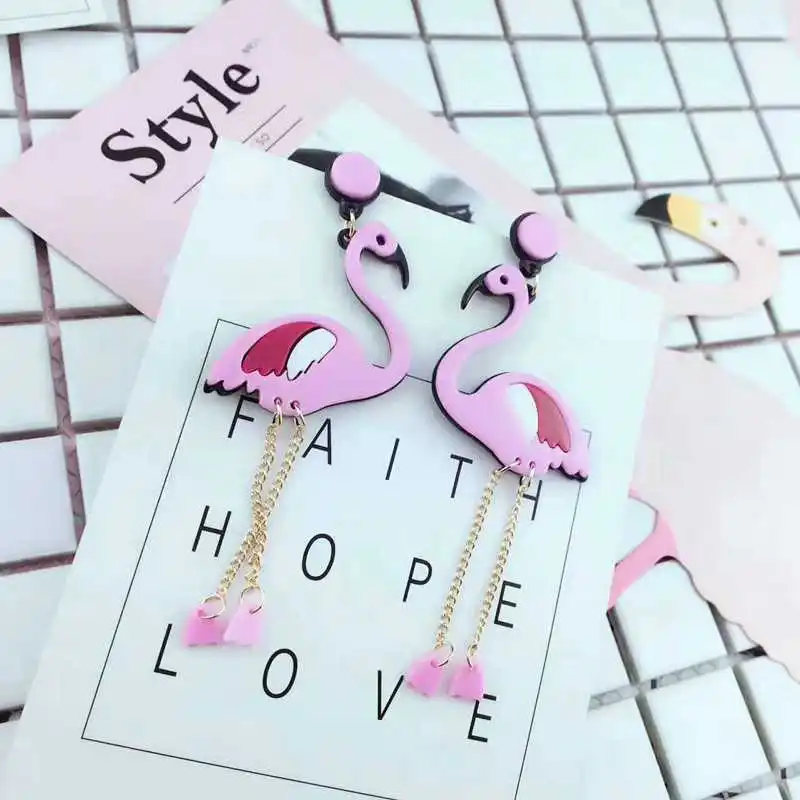 Хип хоп Акриловые серьги капли в форме птицы Длинные женские преувеличенные