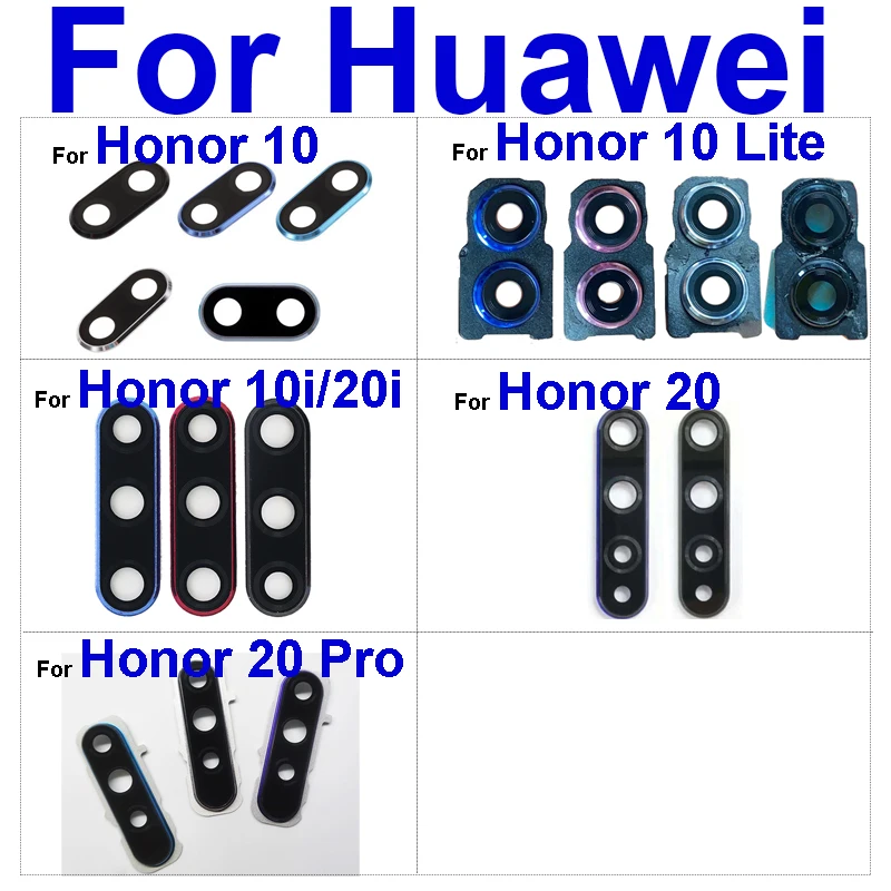 

Back Camera Glass Lens Frame For Huawei Honor 10 20 10Lite 20Pro 10i 20i Rear Camera Glass Lens Cover with Adhesive Sticker Part