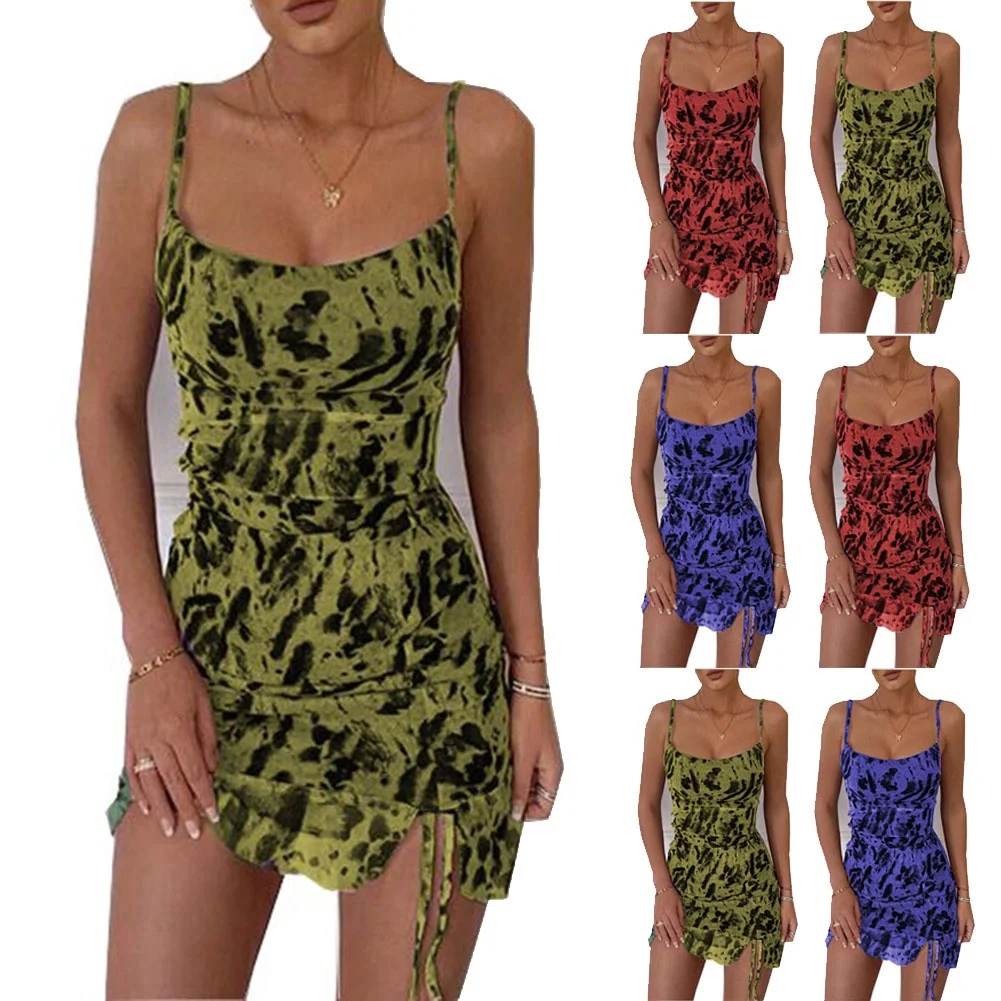 

Women Summer Dress Ink Print Sleeveless Mini Dress Sexy Bodycon Lady Bandage Dresses Strap Cocktail Party Dresses Femme Vestido