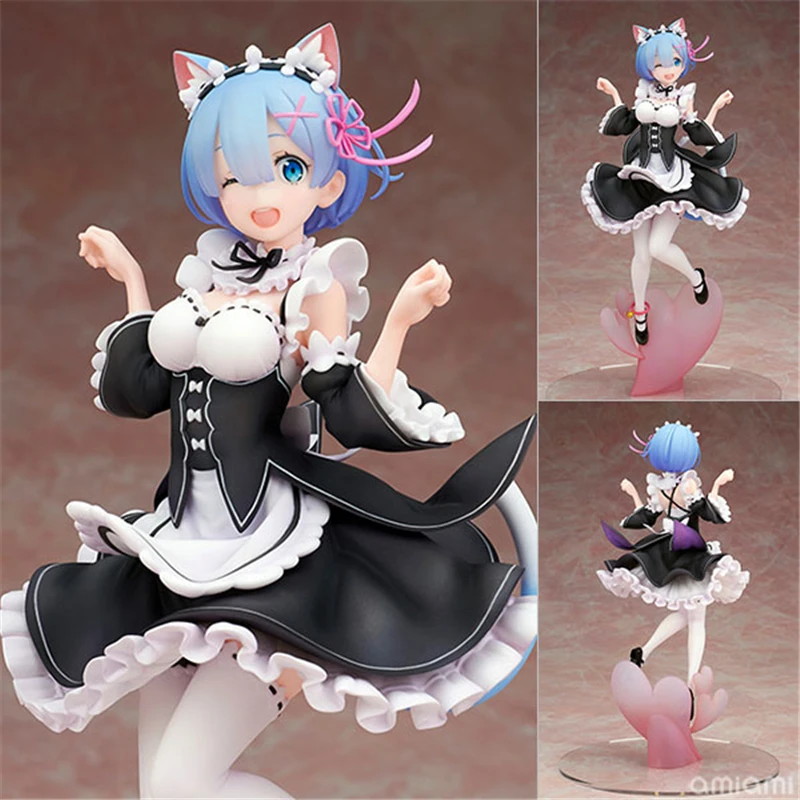 

Kawaii Anime Re:ZERO Starting Life in Another World Rem Cat Ear Ver. PVC Action Figure Statue Collectible Model Toys Doll Gifts