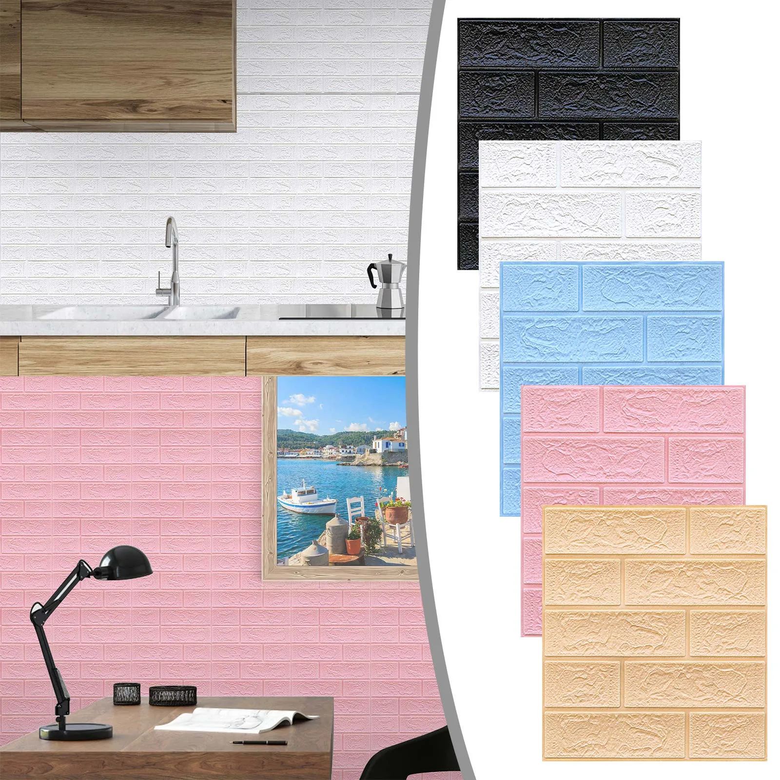 Настенная 3d-наклейка из пены имитация тисненого кирпича камень Декор