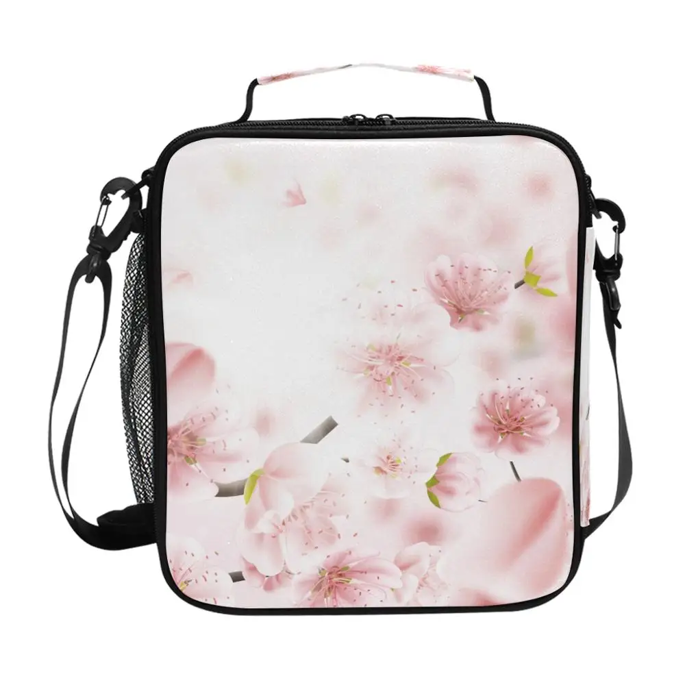 

sakura flower Lunch Bag For Women Girl Kids Children Portable Thermal Insulated Lunch Box Tote Food Picnic Bag Milk Bottle Pouch