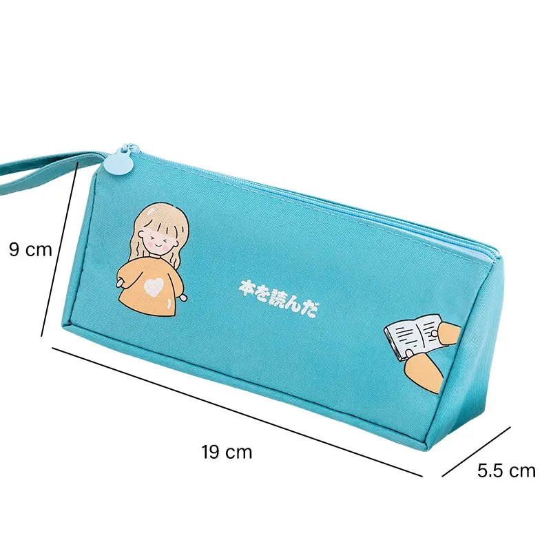 

Cartoon Pencil Bag Pen Case, Students Stationery Pouch Zipper Bag for Pens, Highlighters, Markers, Eraser School Supplies