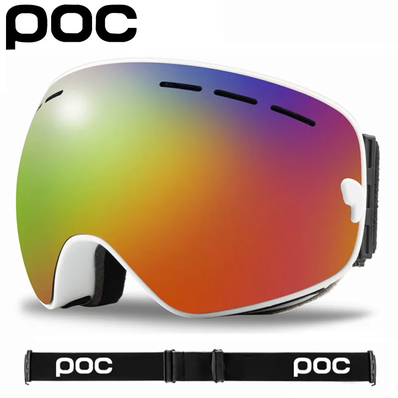 Лыжные очки POC двухслойная противотуманная большая маска UV400 для катания на лыжах