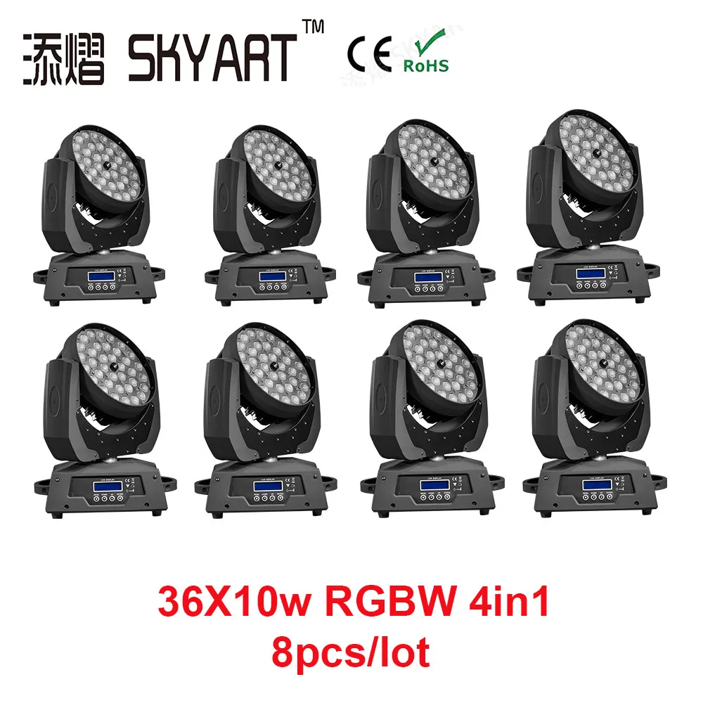 8 шт. хит продаж 36x10 Вт 4в1 зум профессиональное освещение led движущийся головной