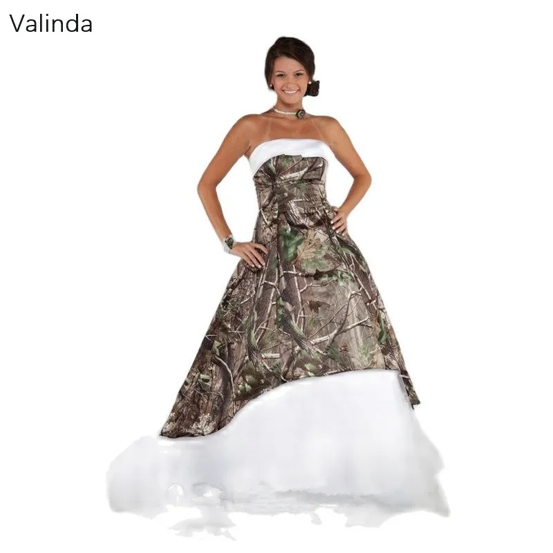 

Strapless Camo Wedding Dresses Brides Vintage Bridal Gowns Plus Size