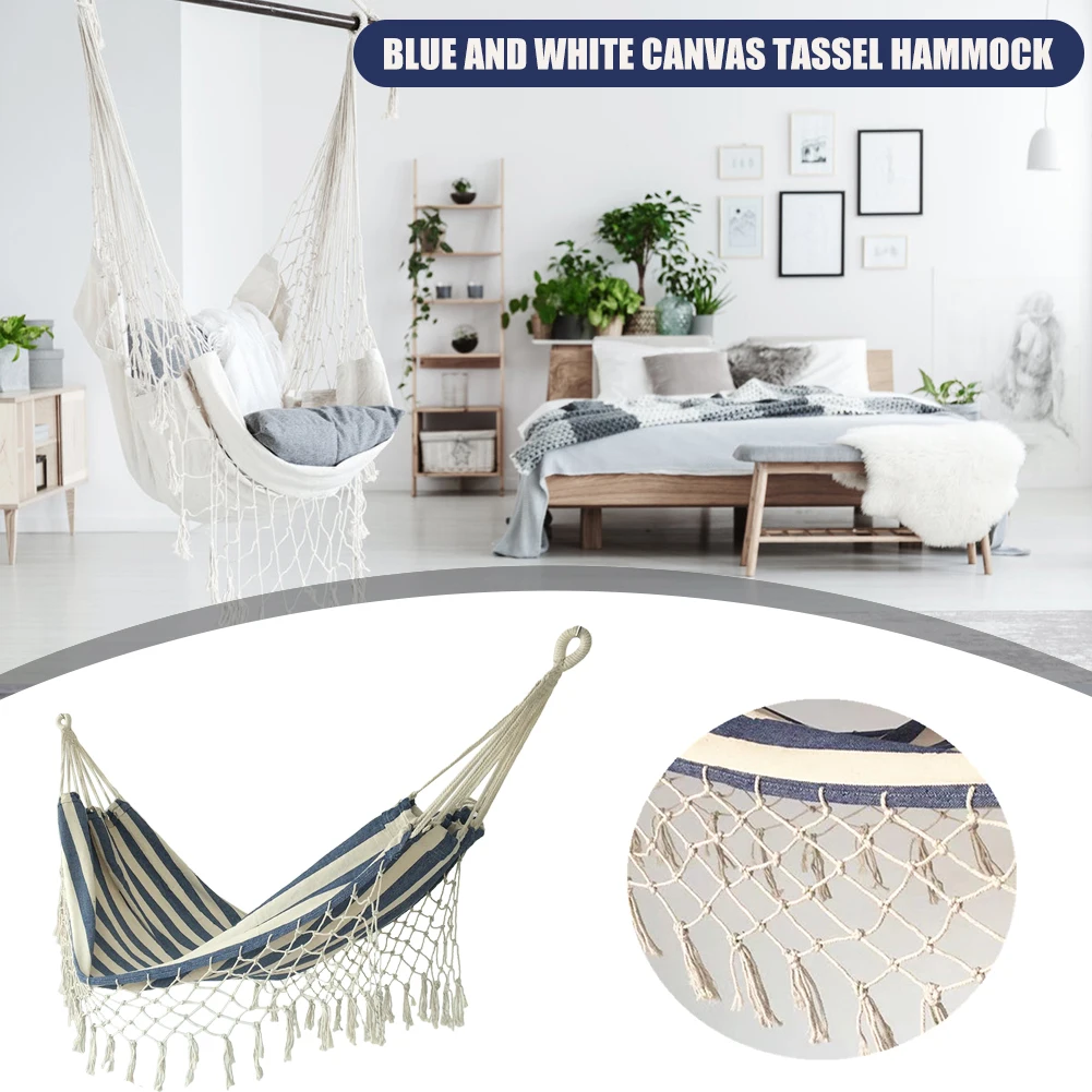 Гамак подвесной из утолщенной холщовой ткани подвесное уличное кресло качели