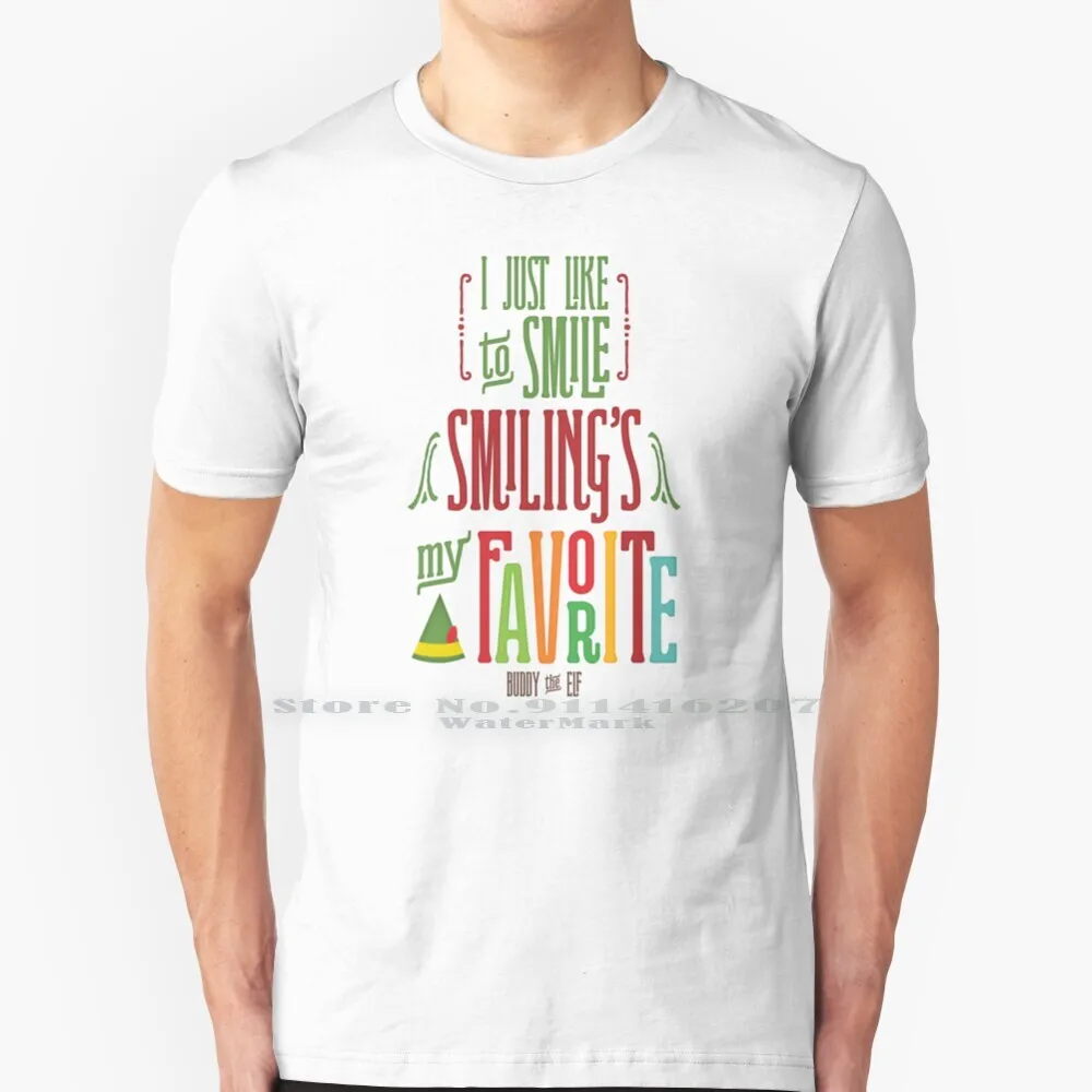 Бадди эльф смайлик мой любимый! Футболка 100% натуральный хлопок Buddy в бело серые