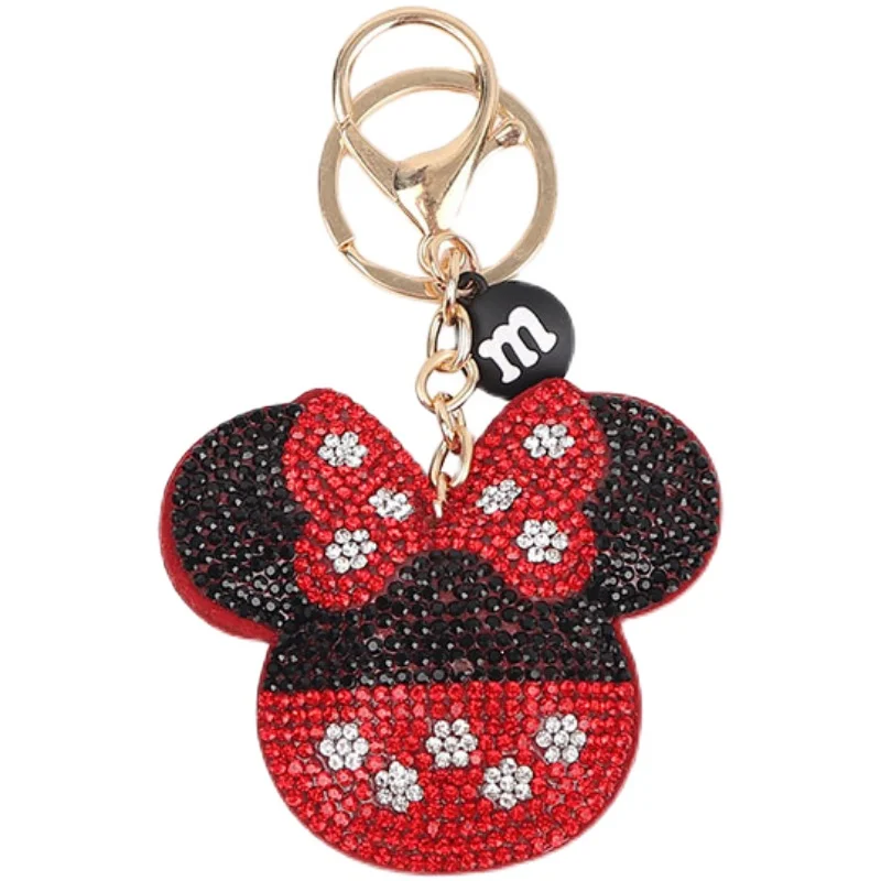 

Disney Cute Cartoon Minnie Mickey Keychain Fashion Crystal Toys Key Chain Creative Small Gift GirlsBag Accessories