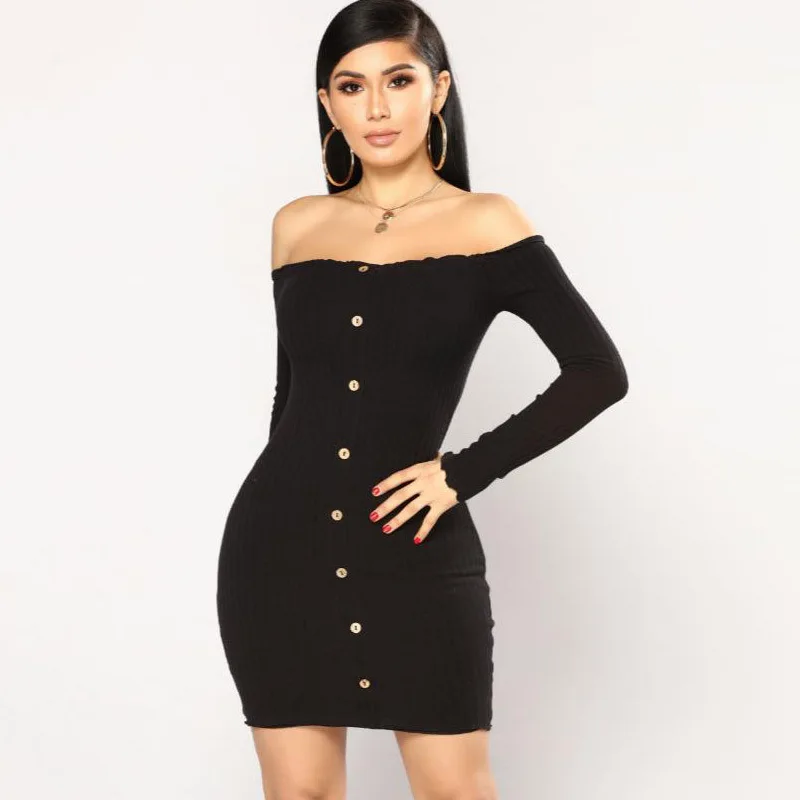 

Spring Fashion Single Breasted Woman Dresses Casual Party Dress Long Sleeve Female Mini Dress Office Lady