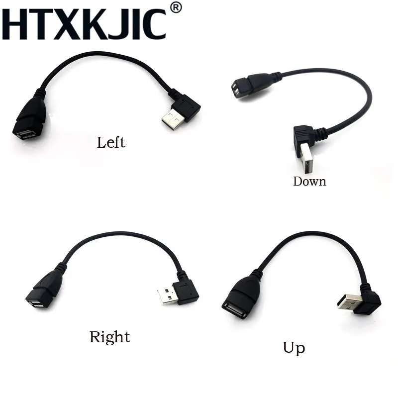 Удлинительный кабель 20 см USB 2 0 штекер гнездо 90 градусов с поворотными головками a