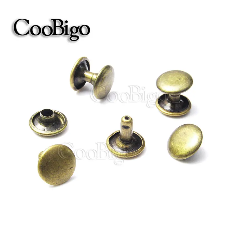 Металлические двойные заклепки 10 х10 мм 100 комплектов круглые кожаные ремни для