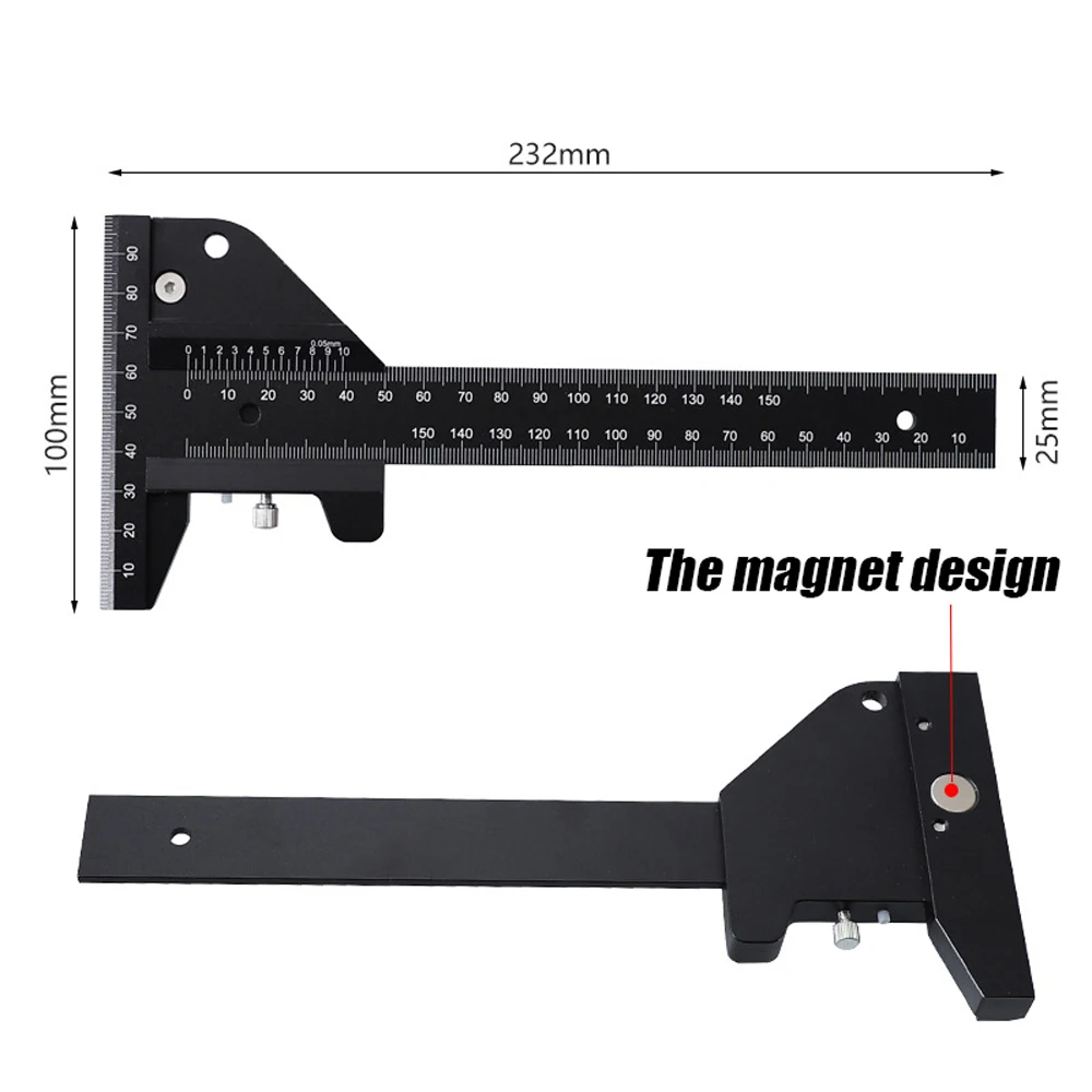 

Aluminum Alloy T Drawing Detachable Measuring Ruler Multifunctional DIY Rulers Woodworking Utiltiy Tools