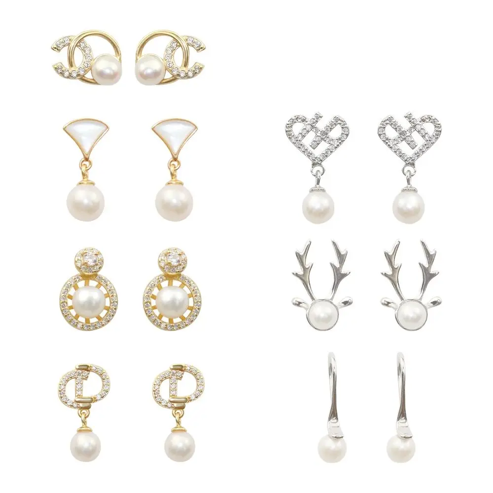 MADALENA SARARA ААА 3 6 мм натуральный белый пресноводный жемчуг Серебро S925 пробы серьги