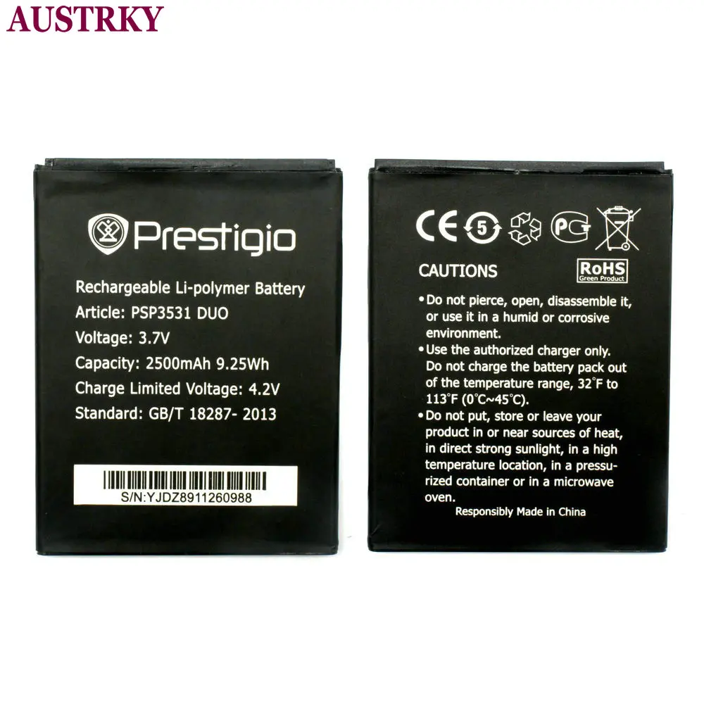 Новый аккумулятор PSP3531 2500 мАч для Prestigio PSP3530 DUO Muze D3 3531 Duo E3 PSP3532DUO A7 PSP7530 + код