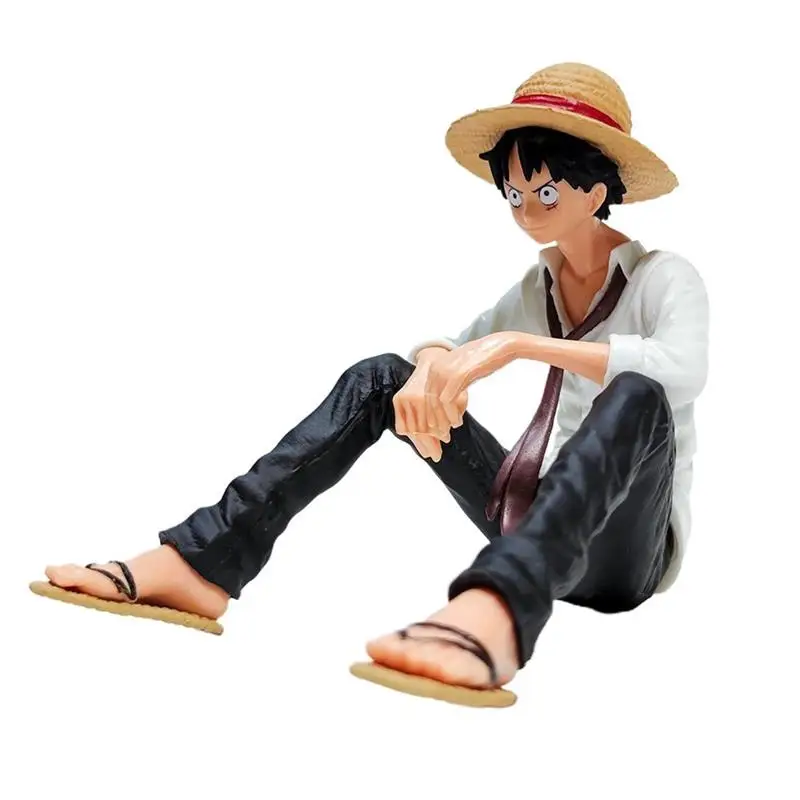 Anime Characters Sitting Luffy Figurine Doll Toy Ornaments PVC Action Figure Model for Car Bedroom Bedside | Игрушки и хобби