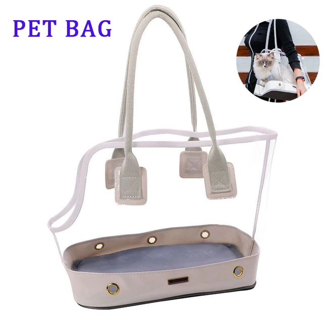 Wholesale PVC Transparent Pet HandBag Travel Windproof Light Portable Breathable Dog Cat Bag For Small Dogs Cat Carrier Cat Bag