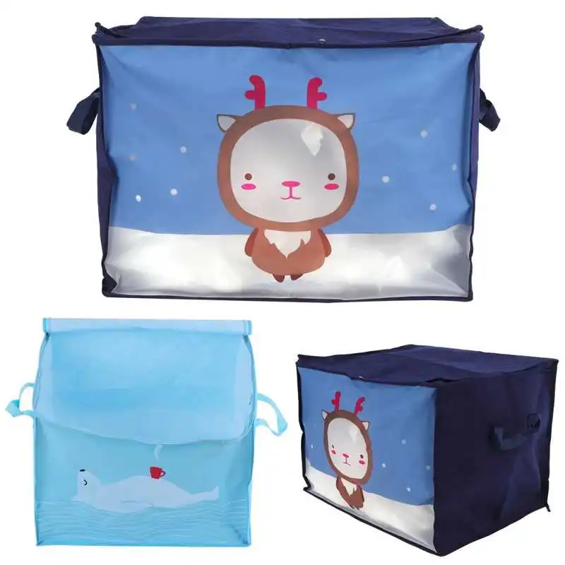 Корзина для хранения пыленепроницаемый органайзер ткани с ручкой одеял подушек |