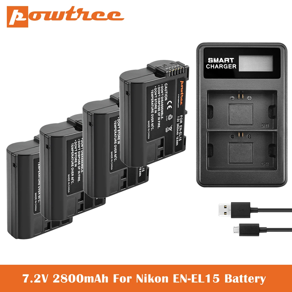 7V 2800mAh EN EL15 EL15A зарядное устройство для Nikon d750 d7200 d7500 d850 d610 d500 MH 25a z6 d810