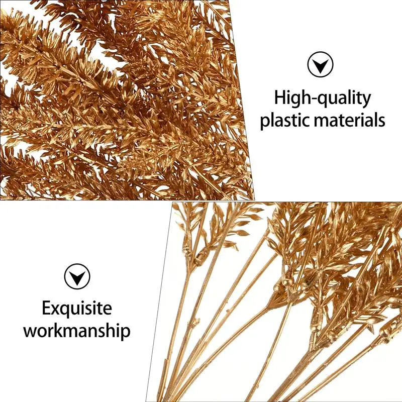 

2pcs Christmas Flowers Wedding Decorations Ornaments Artificial Fake Flower Home Decorative Accessories (Golden)