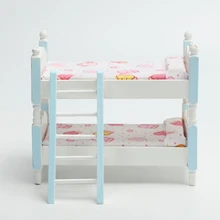 1:12 Dollhouse Miniature Children Bedroom Furniture Bunk Bed Ladder Bunk Beds Kids Room Furniture Accessories