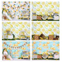 photography backdrop lemons wooden frame background children kids baby spring fruits girl photo booth background photocall shoot