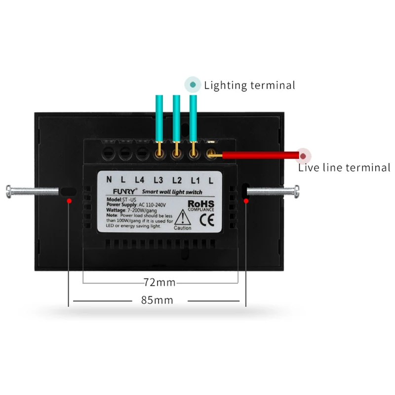 Нам Стандартный 3Gang Дистанционное Управление переключатель роскошный настенный