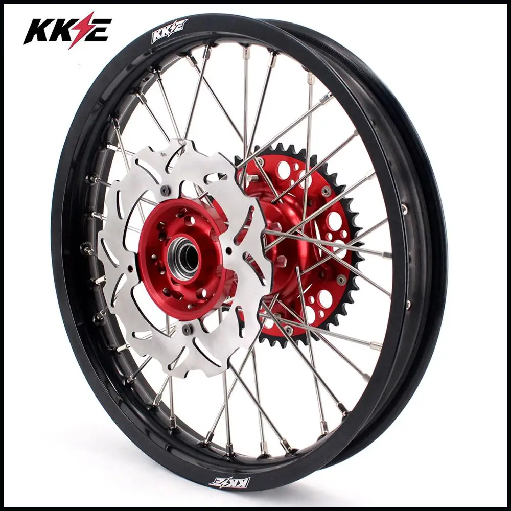 Колесные диски KKE 21/18 для мотоцикла HONDA CRF250X 2004-2017 CRF450X 2005-2017 красные звездочки |