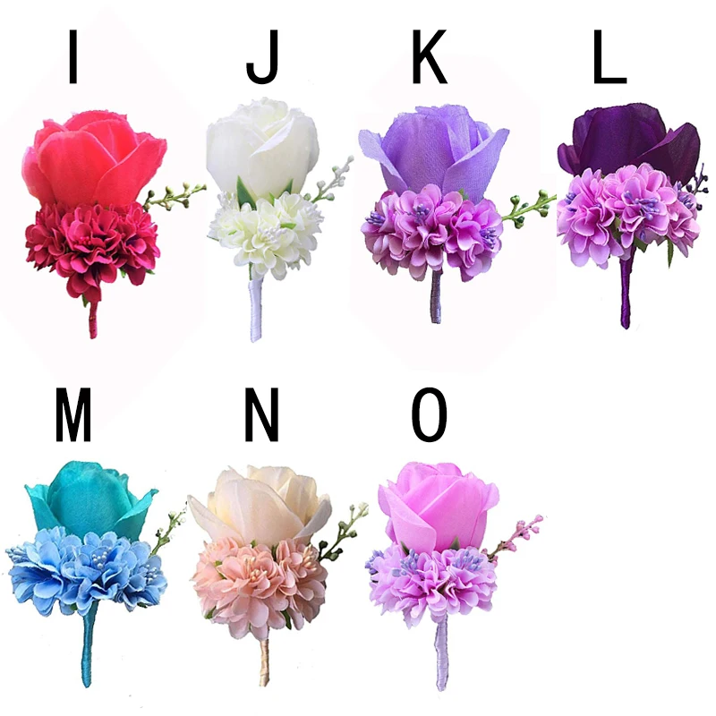 Романтические свадебные корсажи и бутоньерки Шелковый цветок корсажная лента