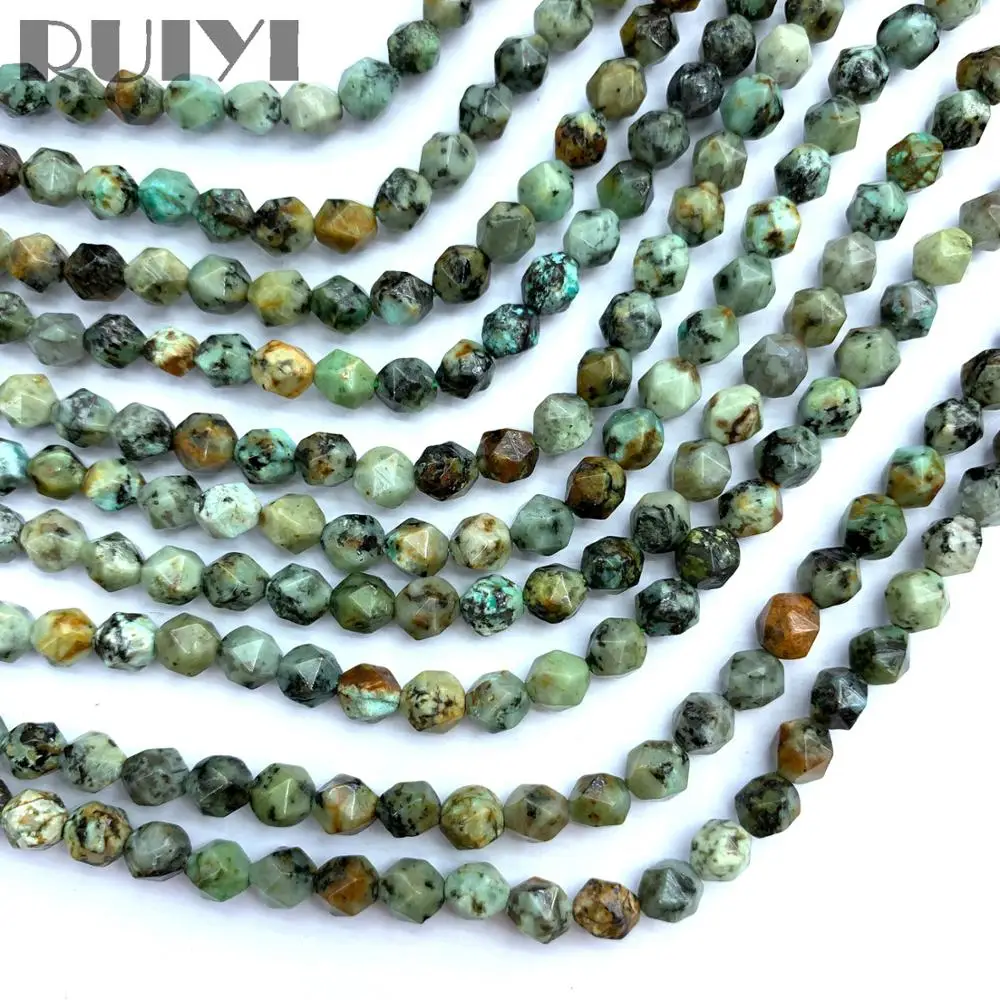 Ruiyi натуральные бриллиантовые бусины со звездой зеленый черный камень для