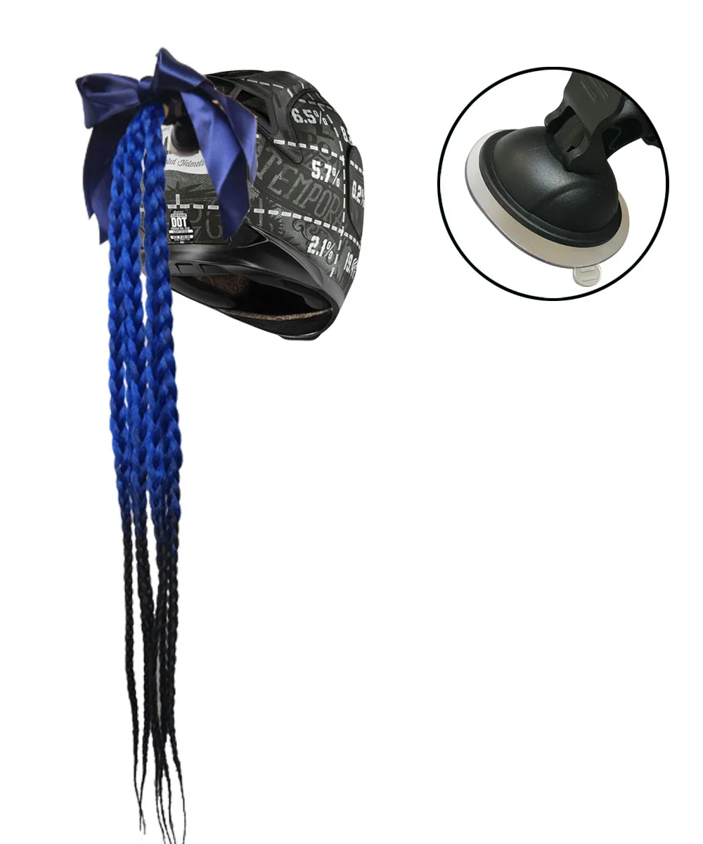 

Motorcycle Helmet Braids Ramp Twist With Sucker Motorbike Helmet Decoration Wig